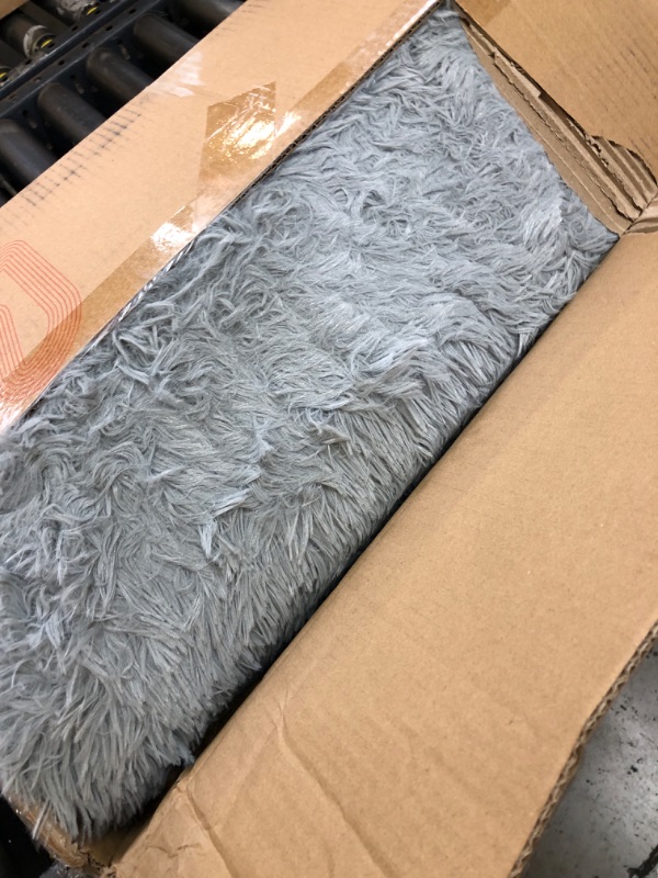 Photo 1 of TABAYON Luxury 6x9 Modern Indoor Home Living Room Area Rugs, Anti-Skid Soft Fluffy Shag Fur Bedroom Rugs for Kids Playroom Decor Grey