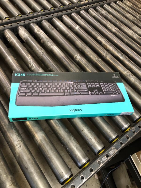 Photo 1 of Logitech K345 Wireless Keyboard - Full-Sized Keyboard with Palm Rest, 2.4 GHz Wireless USB Receiver - for PC, Laptop