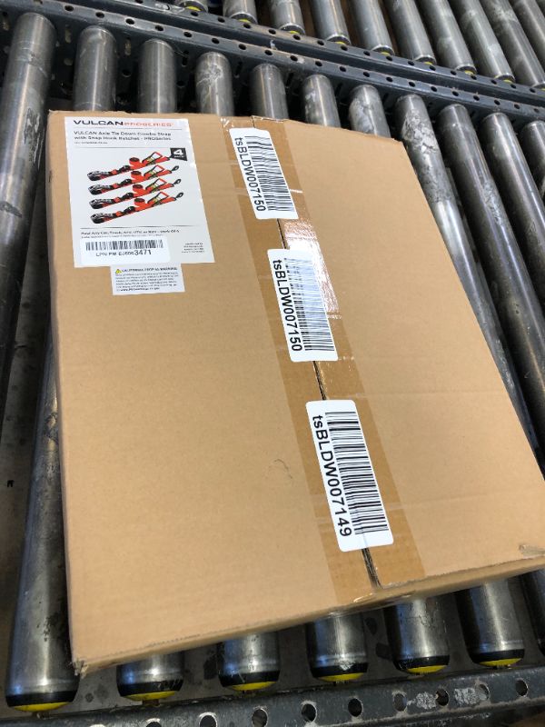 Photo 1 of VULCAN Axle Tie Down Combo Strap with Snap Hook Ratchet - 2 Inch x 114 Inch - 4 Pack - PROSeries - 3,300 Pound Safe Working Load