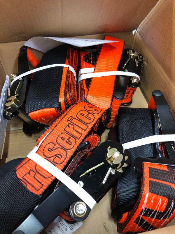Photo 1 of VULCAN Axle Tie Down Combo Strap with Snap Hook Ratchet - 2 Inch x 114 Inch - 4 Pack - PROSeries - 3,300 Pound Safe Working Load