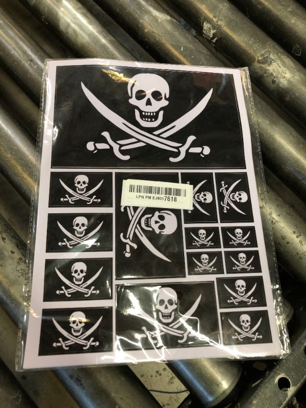 Photo 1 of QQSD Pirate Jack Rackham Flag Sticker Jolly Roger Decal in Multiple Sizes, 3 Pack, 11.7 x 8.3 Inches