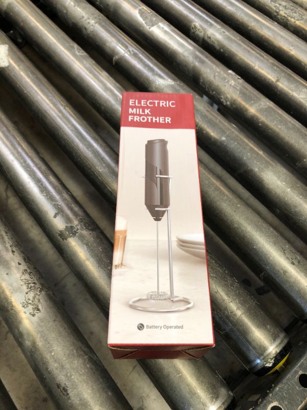 Photo 1 of YSSOA Electric Milk Frother Handheld with Stainless Steel Stand Battery Operated Whisk Drink Mixer for Coffee, Frappe, Latte, Matcha, Black (Handheld, Black)