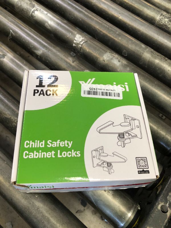 Photo 1 of 12 Pack Cabinet Locks Child Safety Latches - Vmaisi Baby Proofing Cabinets Drawer Lock with Adhesive Easy Installation - No Drilling or Extra Screws (White)
