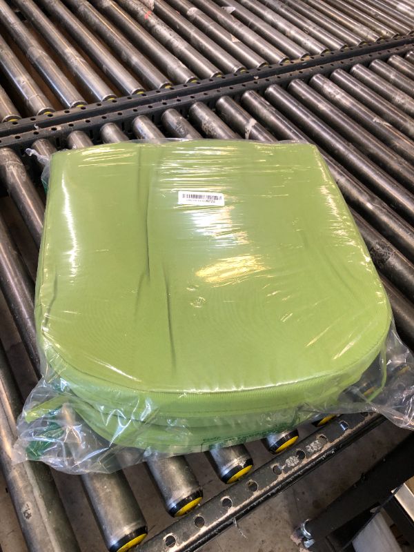 Photo 1 of idee-home Thick 17" x 17" x 3" Patio Chair Cushions Set of 2, Waterproof with Ties, Seat Cushions for Outdoor Furniture, Dining Chair Pads Green