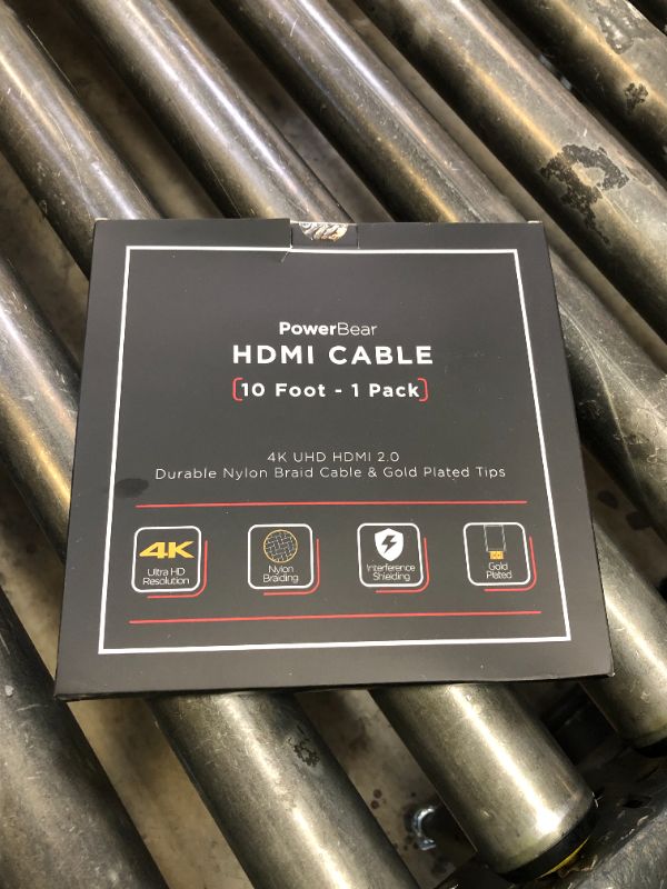 Photo 1 of PowerBear 4K HDMI Cable 10 ft | High Speed Hdmi Cables, Braided Nylon & Gold Connectors, 4K @ 60Hz, Ultra HD, 2K, 1080P, ARC & CL3 Rated | for Laptop, Monitor, PS5, PS4, Xbox One, Fire TV, & More