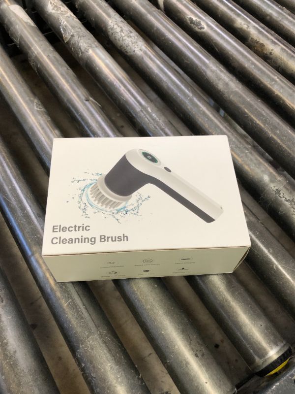 Photo 1 of PUFTEM Electric Spin Scrubber, Cordless Shower Scrubber with Battery Level Display, 2 Speeds Electric Scrubber for Cleaning with 6 Replaceable Heads, Cleaning Brush for Bathroom/Sink/Window