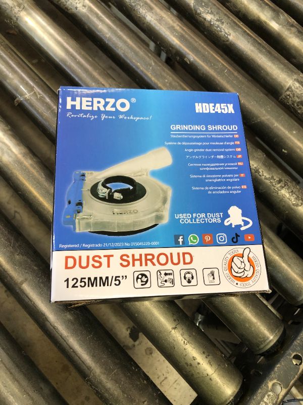 Photo 1 of HERZO Dust Shroud for 5 inch and 4-1/2 inch Angle Grinder, Universal Surface Grinding Shroud,Transparent Polycarbonate