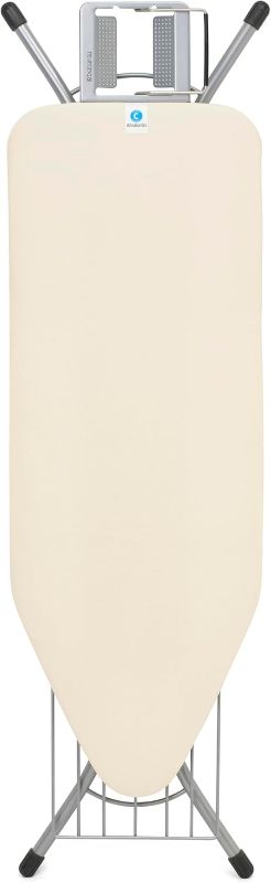 Photo 1 of Brabantia Size C Ironing Board (49 x 18in) 7 Height Options, Adjustable Steam Iron Rest Holder & Linen Rack (Ecru) Non-Slip Feet, Anti-Collapse Child Locks