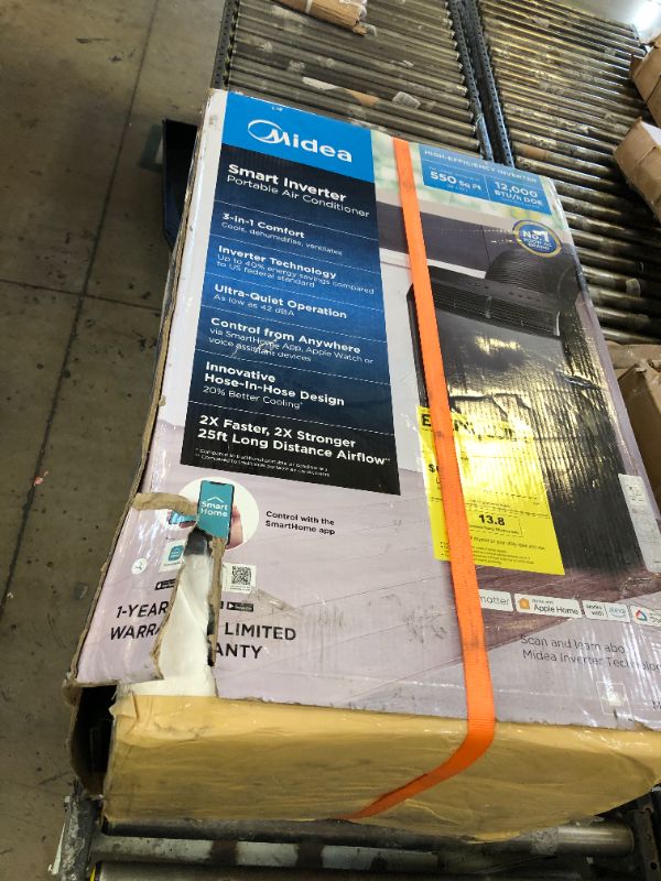 Photo 1 of PARTS ONLY !!!!!!!!!!!!!!!!!!!!!!!--------------------------------------Midea Duo 14,000 BTU (12,000 BTU SACC) High Efficiency Inverter, Ultra Quiet Portable Air Conditioner, Cools up to 550 Sq. Ft., Works with Alexa/Google Assistant, Includes Remote Cont