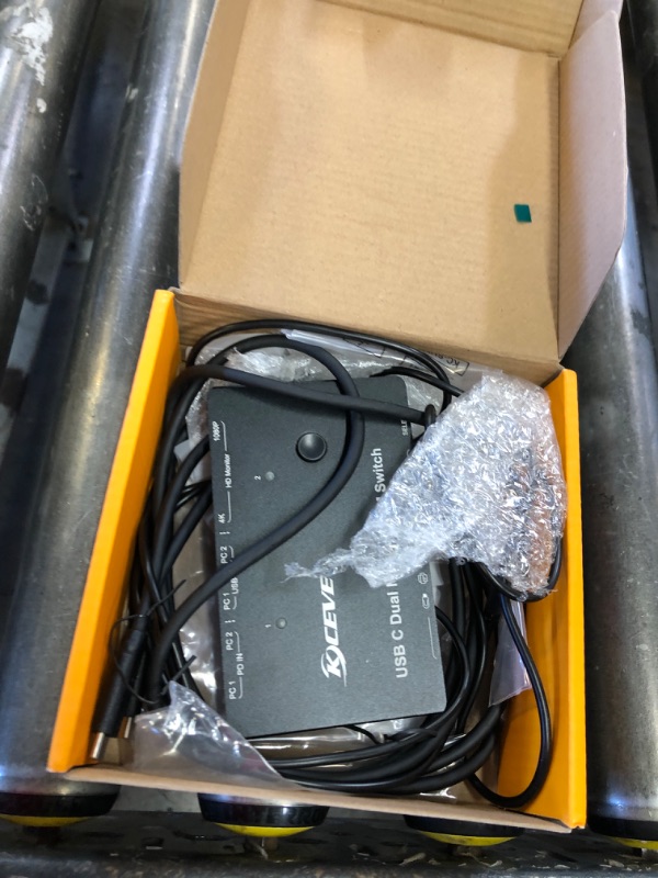 Photo 1 of KCEVE KVM Switch 2 Monitors 2 Laptops USB C, KVM Switch Dual Monitor HDMI 4K@60Hz for 2 Laptops Share 4 USB 3.0 Devices with 80W PD, with 2 USB-C Cables and Wired Remote