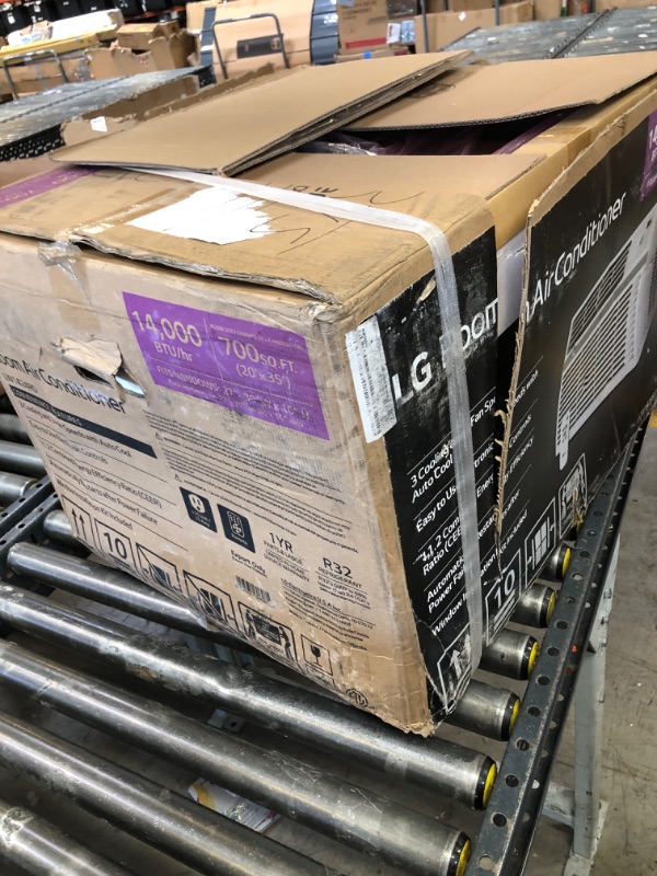 Photo 1 of LG LW1424RD, 14000 BTU, White 14,000 Window Air Conditioner, 115V, 700 Sq.Ft. (25' x 28' Room Size), Quiet Operation, Electronic Control with Remote, 3 Cooling & Fan Speeds, Auto Restart