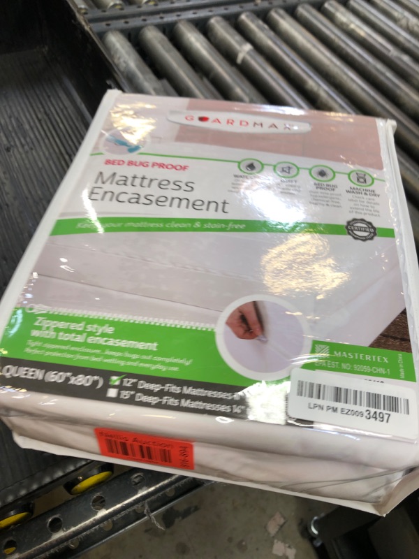 Photo 1 of Guardmax Jersey Knitted Queen Zippered Mattress Encasement - Waterproof & Bed Bug Proof Mattress Protector - Comfortable, Soft, and Noiseless Zippered Bedding - Dust Mite Proof (60 x 80 x 12)