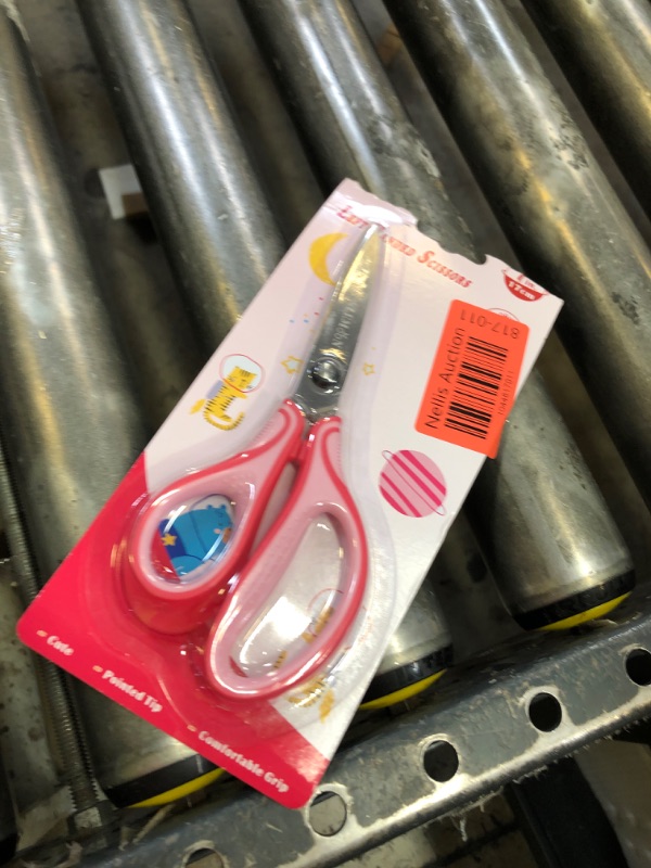 Photo 1 of SLEMOON 7" Real Left handed Student Scissors, Premium Stainless Steel Blades Shears for Age 8~12,Ergonomic Semi-Soft ABS Rubber Grip, Suitable for School, Office and Family Daily Use,Pink
