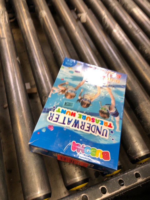 Photo 1 of BUSOHA Diving Pool Hunt Gem Toys - 6 in 1 Underwater Seek and Find Gems Game Tic Tac Toe Board Games Kids Swiming Pool Toys with Mesh Bag Water Gifts for Boys Girls Age 6 7 8 9 10 11 12