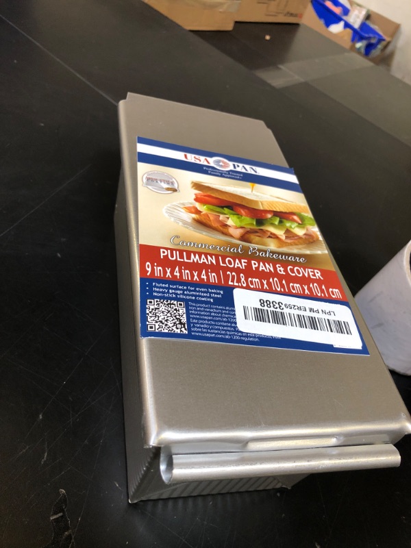 Photo 1 of USA Pan Bakeware Pullman Loaf Pan With Cover, 9 x 4 inch, Nonstick & Quick Release Coating, Made in the USA from Aluminized Steel