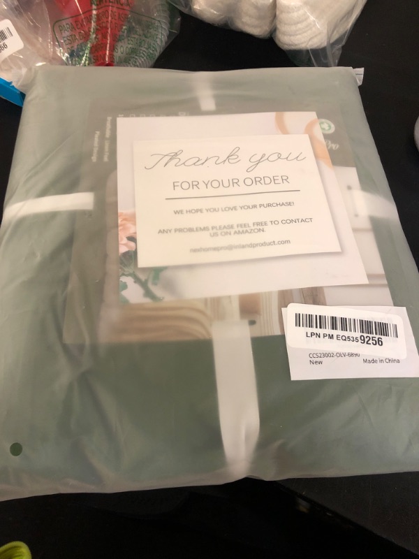 Photo 1 of NEXHOME PRO 100% Washed Cotton Duvet Cover Twin Size, Pleated Duvet Cover Set Forest Green, 2 Pieces Organic Bedding Set with Zipper Closure, Soft, Lightweight and Breathable (68"x90", No Comforter)