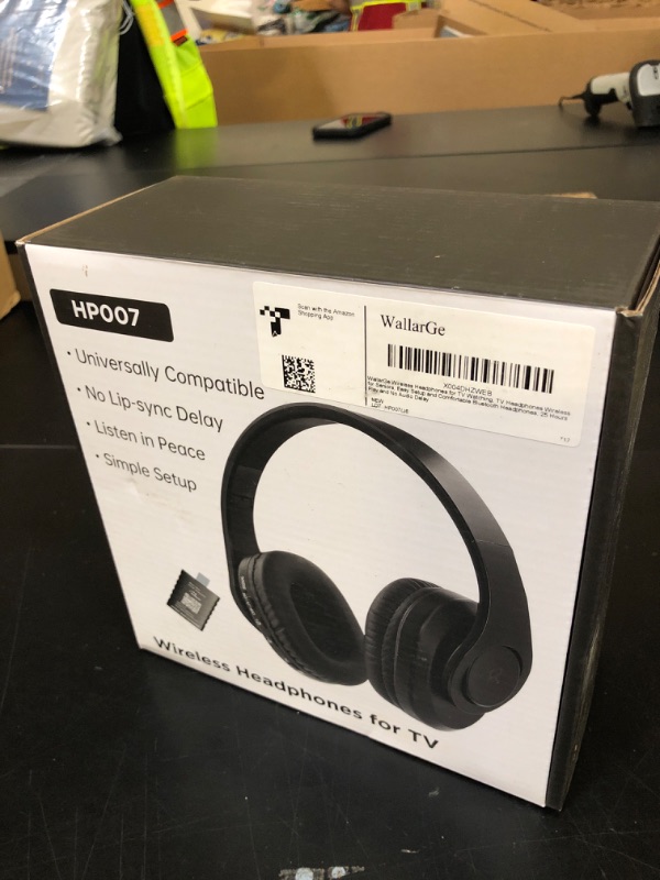 Photo 1 of WallarGe Wireless Headphones for TV Watching, Comfortable for Seniors with Bluetooth 5.3, Easy Setup Headphones with USB Transmitter, 25 Hours Play and No Audio Delay