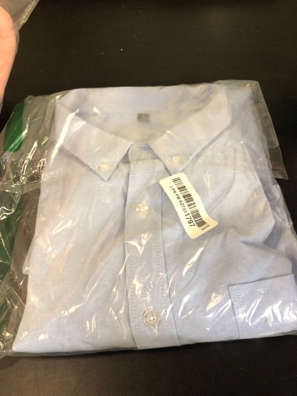 Photo 1 of ZEROYAA Men's Hipster Casual Slim Fit Long Sleeve Button Down Oxford Shirts with Chest Pocket Z111 Light Blue Large