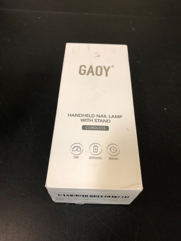 Photo 1 of GAOY Cordless Nail Lamp with Stand, Handheld UV Light with LCD Display for Gel Nails, Rechargeable USB Nail Dryer for Fast Curing