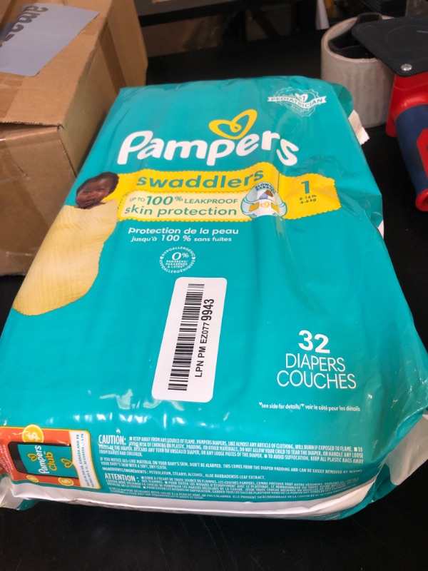 Photo 1 of Pampers Baby Diapers - Swaddlers - Size 1, 32 Count, Ultra Absorbent Disposable Infant Diaper