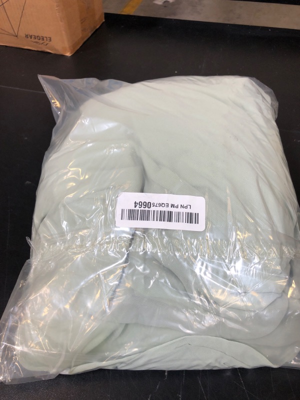 Photo 1 of Ever-Pretty Women's Round Neck Long Sleeves Empire Waist Elastic Chiffon Flowy Plus Size Formal Evening Gown Bridesmaid Dress Mint Green US24