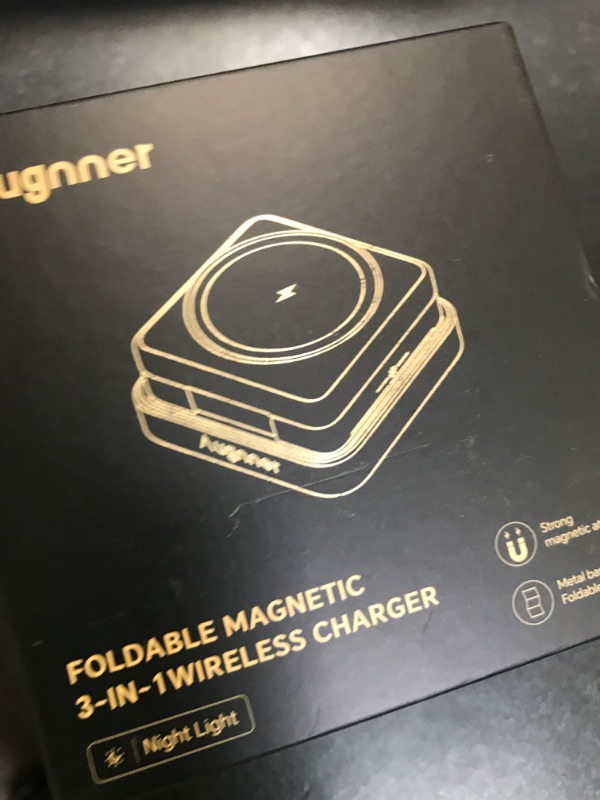 Photo 1 of ?2025 Upgraded? Wireless Charger 3 in 1, Foldable Wireless Charging Station with Light for Apple MagSafe Charger, Travel Magnetic Charger for iPhone 16/15/14/13/12 Apple Watch AirPods (20W Adapter)