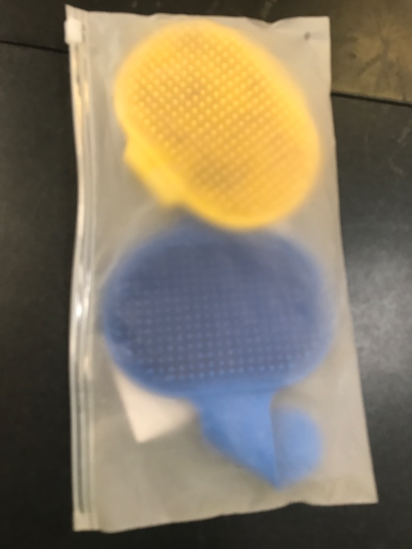 Photo 1 of ROPO Dog Grooming Brush, Pet Shampoo Bath Brush Soothing Massage Rubber Comb with Adjustable Ring Handle for Long Short Haired Dogs and Cats 2pcs