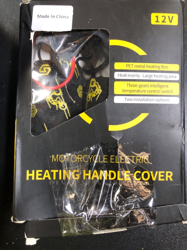 Photo 1 of Vemote Heated Motorcycle Grips Cover Pad Waterproof, Universal Electronic ATV 12V Motorcycle Grip Heater Warm HOT with Three gear Temperature Adjustable (7/8 inch, Printing)