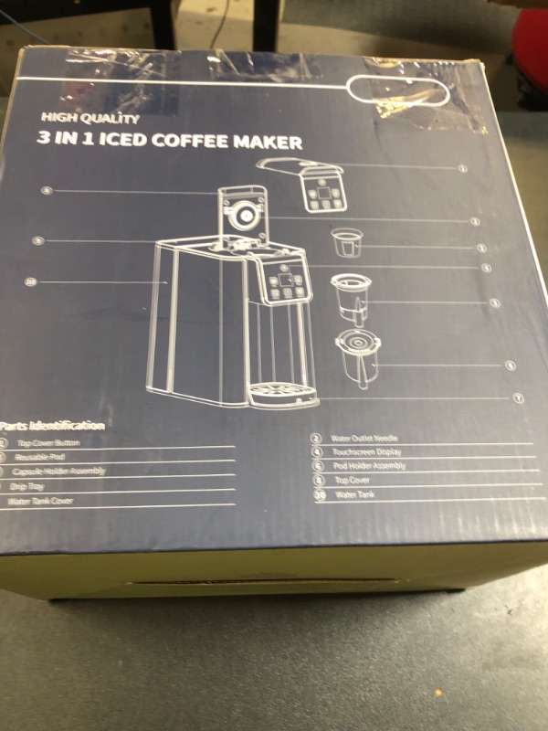 Photo 1 of KIDISLE Hot & Iced Coffee Maker with Bold Setting, Single Serve Coffee Maker for K Cup and Grounds, 6-14 Oz Brew Sizes, 50 Oz Removable Water Tank, One Cup Coffee Machine with Reusable Filter, Black