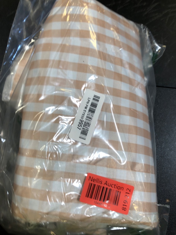 Photo 1 of Beyond Thursday Cute Gingham Picnic Blanket, Waterproof Foldable, in Large 80x60in and Extra Large 80x80in, Portable Compact Beach Blanket, Oversized XL Outdoor Mat (Tan, X-Large)