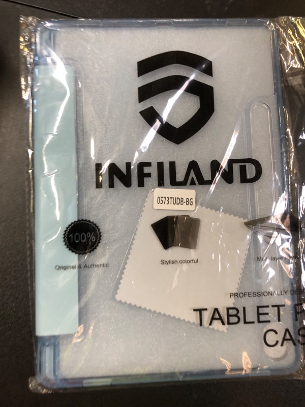 Photo 1 of INFILAND Case for Samsung Galaxy Tab S10 Lite /S10 FE/ S9 FE 5G 10.9 Inch/Tab S9 11 Inch with S Pen Holder, Slim Clear Protective Cover Support Auto Wake/Sleep (Blue)