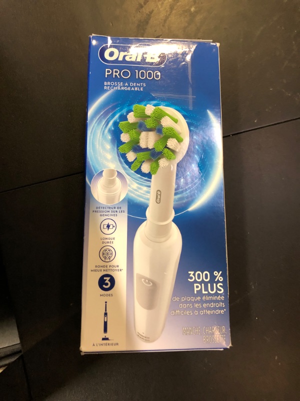 Photo 1 of Oral-B Pro 1000 Rechargeable Electric Toothbrush, White