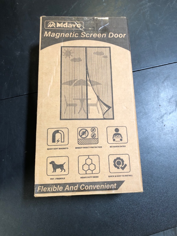 Photo 1 of Magnetic Screen Door?Screen Door Mesh?Keep Bugs Out, Heavy-Duty Mesh Curtain,Pet and Kid Friendly, Works with Front Doors, Sliding Doors?38x82 Inch White