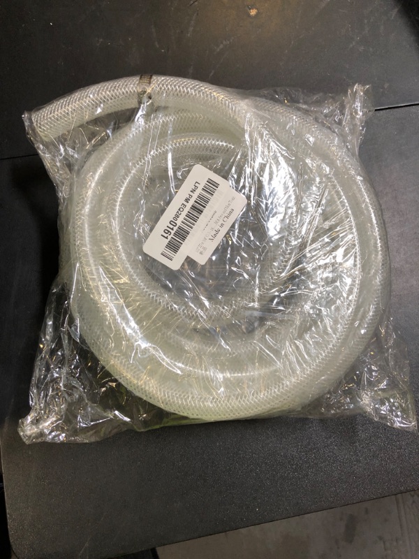 Photo 1 of 1/2" ID x 3/4" OD - 16.4 Ft High Pressure Braided Clear PVC Tubing Flexible Vinyl Tube, Heavy Duty Reinforced Hose Tubing, BPA Free and Non Toxic
