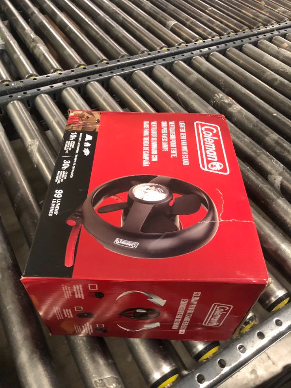 Photo 1 of Coleman Lighted Tent Fan & Light Combo for Tents/Cars/RVs Illuminates and Keeps You Cool CPX 6 Compatible 2 Light Modes & 2 Fan Speeds