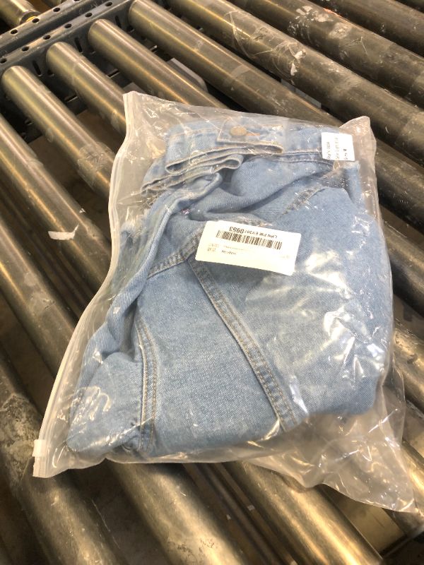 Photo 1 of LONGBIDA Women's Jean Jacket Frayed Washed Button Up Cropped Denim Jacket With Pockets(Light Blue,M)