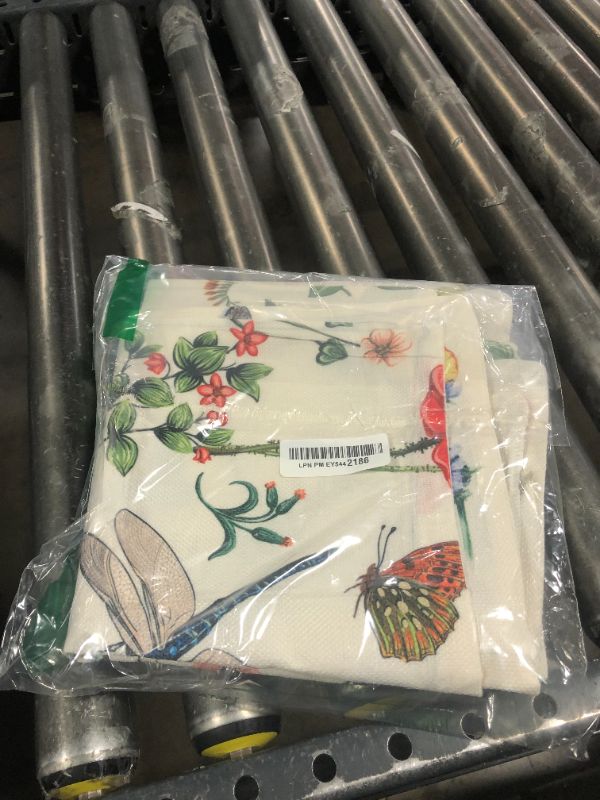 Photo 1 of All Smiles Outdoor Patio Throw Pillow Covers 18x18 Set of 4 Spring Summer Garden Flowers Farmhouse Décor Outside Furniture Bench Chair Decorative Cushion Cases for Swing Deep Seat Bed Couch Sofa