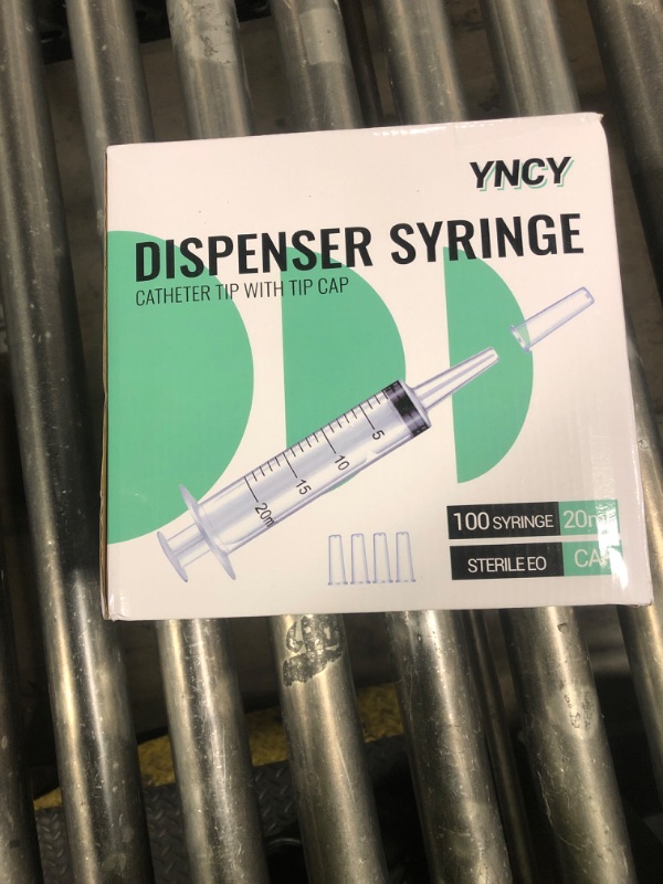 Photo 1 of 100 Pack 20ml Syringes with Cap for Liquid, 20cc syringe Whole Pack Bulk Sterile Sealed, No Needle