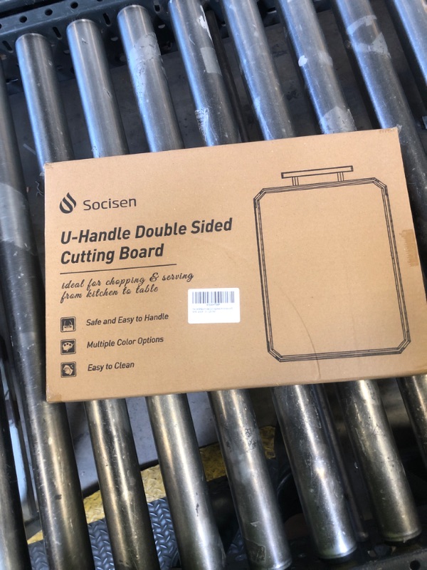 Photo 1 of Socisen Stainless Steel Cutting Board, Non Toxic Cutting Board for Kitchen, Double Sided Chopping board Stainless Steel/Wheat Straw PP Large Chopping Meat/Vegetables 16 * 11 Inch Easy to Clean