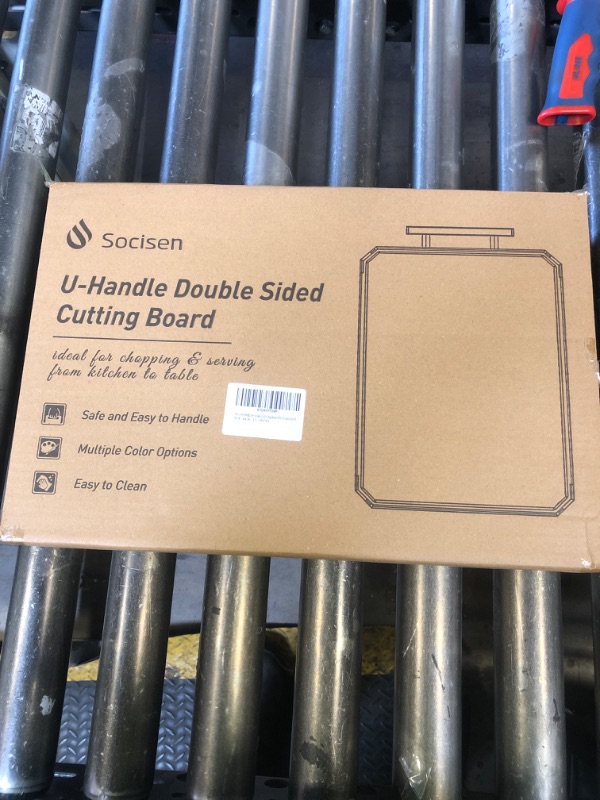 Photo 1 of Socisen Stainless Steel Cutting Board, Non Toxic Cutting Board for Kitchen, Double Sided Chopping board Stainless Steel/Wheat Straw PP Large Chopping Meat/Vegetables 16 * 11 Inch Easy to Clean