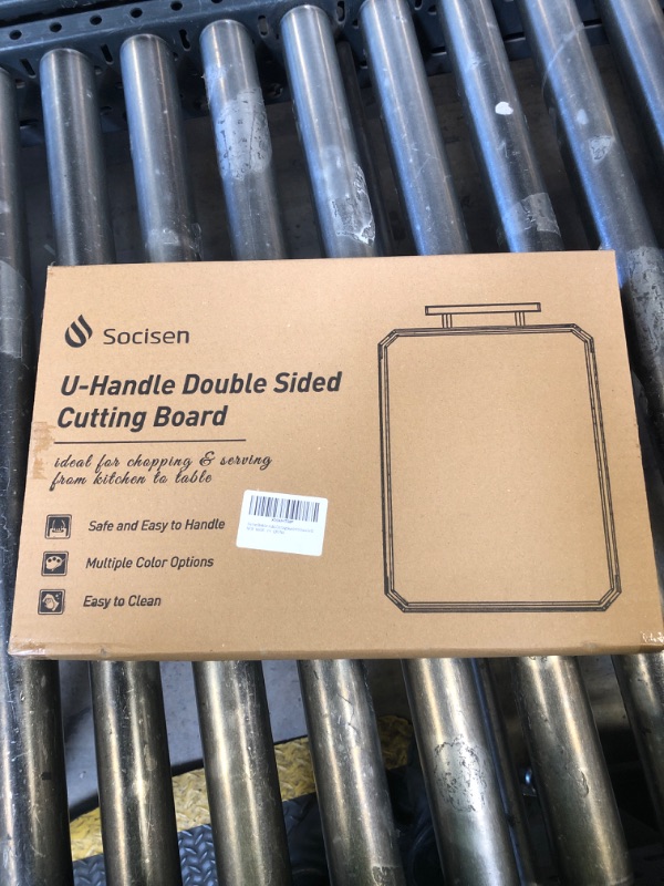 Photo 1 of Socisen Stainless Steel Cutting Board, Non Toxic Cutting Board for Kitchen, Double Sided Chopping board Stainless Steel/Wheat Straw PP Large Chopping Meat/Vegetables 16 * 11 Inch Easy to Clean