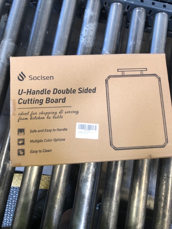 Photo 1 of Socisen Stainless Steel Cutting Board, Non Toxic Cutting Board for Kitchen, Double Sided Chopping board Stainless Steel/Wheat Straw PP Large Chopping Meat/Vegetables 16 * 11 Inch Easy to Clean