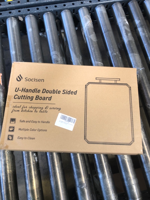 Photo 1 of Socisen Stainless Steel Cutting Board, Non Toxic Cutting Board for Kitchen, Double Sided Chopping board Stainless Steel/Wheat Straw PP Large Chopping Meat/Vegetables 16 * 11 Inch Easy to Clean