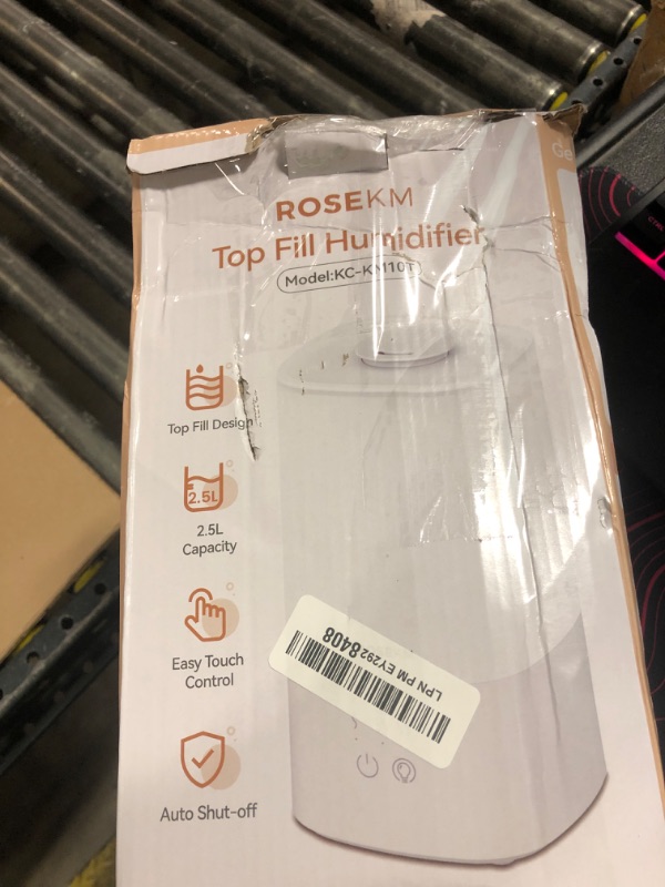 Photo 1 of ROSEKM Humidifiers for Bedroom, Top Fill 2.5L Cool Mist Humidifiers for Large Room, Easy to Fill & Clean, 30H Runtime, 28dB Quiet Air Humidifier for Plants, Baby Nursery, Indoor with Night Light