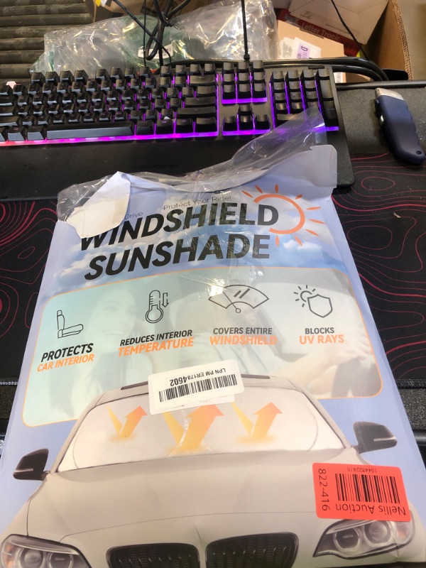 Photo 1 of INSAUTO Windshield Sun Shades Compatible with Honda Civic Accord, Front Window Sunshade for Windshield Cover Foldable Sun Visor Protector 210T Reflective Cool Car Accessories (61" X 34.6")