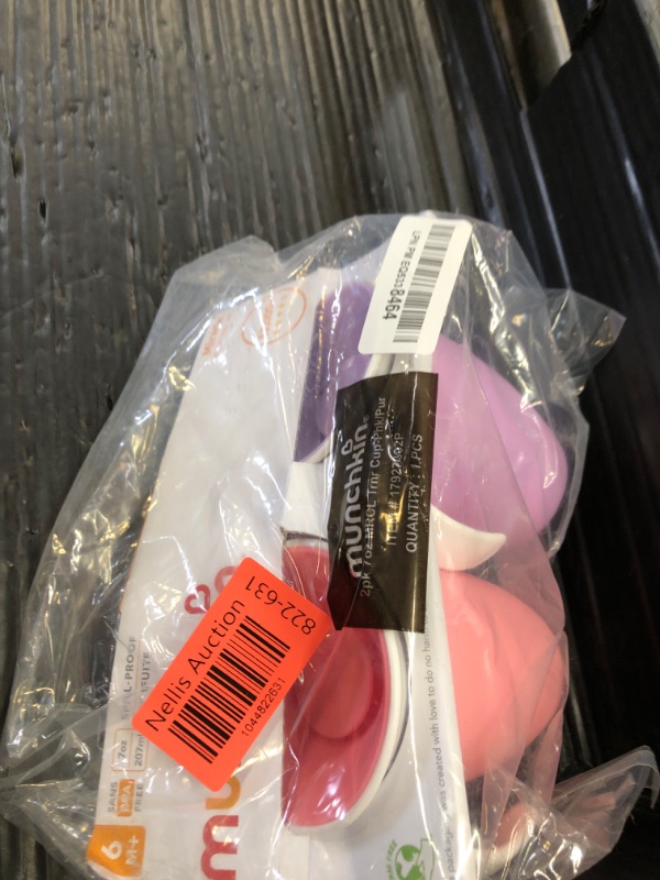 Photo 1 of Munchkin Sippy Cup for 6 Month Old and Up, Spill Proof Miracle 360 Toddler Cups with Transition Handles, 7 Ounce, 2 Pack, Pink/Purple