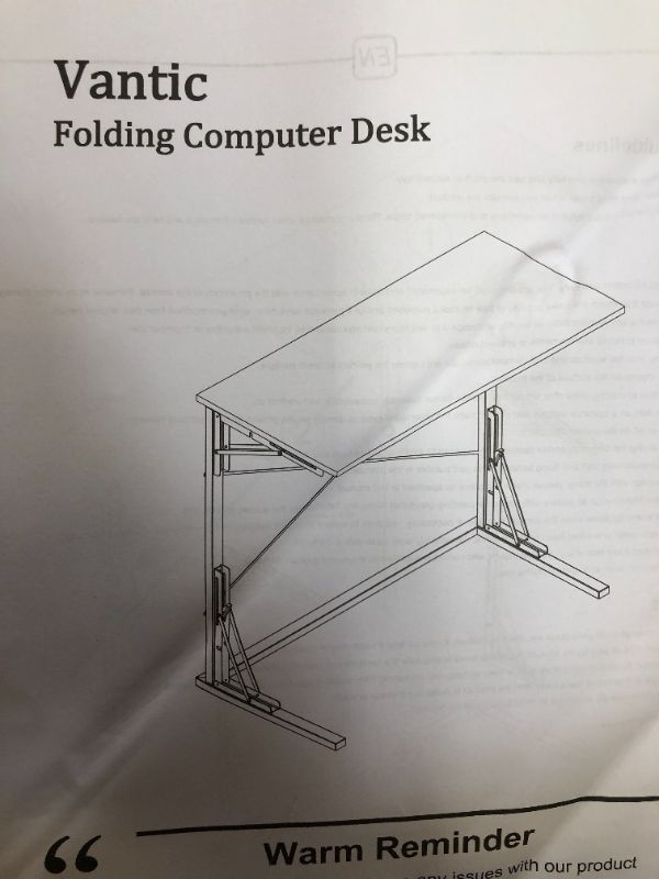 Photo 1 of Vantic 31.5" Folding Desk, Foldable TV Tray Table for Eating on Couch, Extra Large TV Dinner Trays, Portable Fold Computer Writing Desk Table for Home Office, Rustic Brown