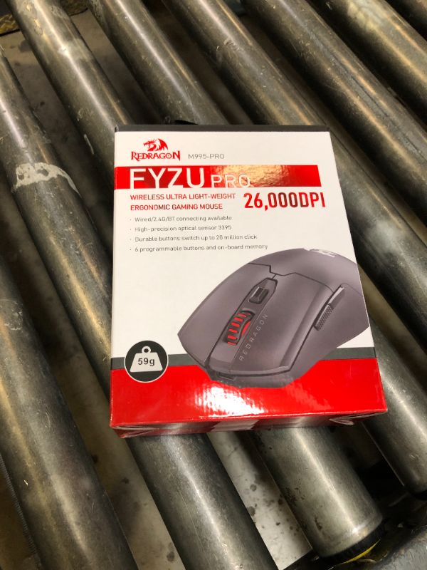 Photo 1 of Redragon M995 Pro Wireless Gaming Mouse, 26000 DPI Wired/Wireless Mouse, BT & 2.4G Wireless, 6 Macro Buttons, 51G Ultra Lightweight, Reliable Power Capacity for PC/Mac/Laptop, Black