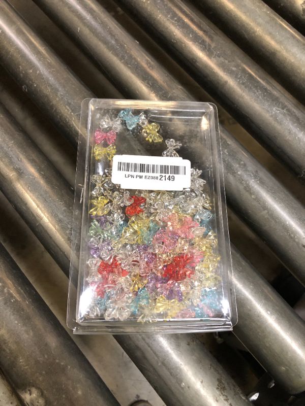 Photo 1 of HINZIC 150pcs Colorful Bow Beads 18x14mm 3D Cute Acrylic Beadable Bowknot Aesthetic Charms Bulk Supplies for Pens Keychain Bracelet Necklace Earring Jewelry Making DIY Crafts (Mixed Colors)