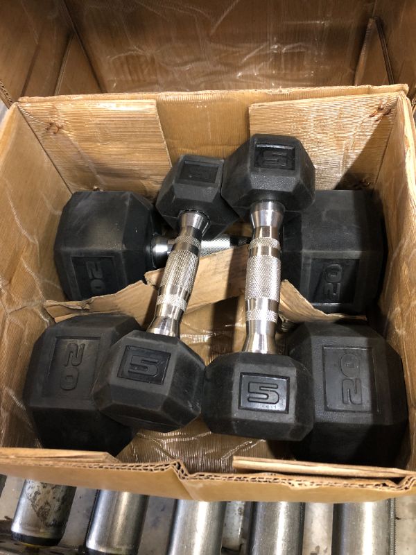 Photo 1 of 2 5LB Dumbbell, 2 20LB Dumbbell
